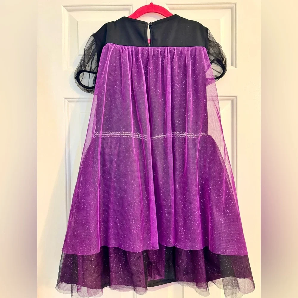 Disney Sz 8-10 Frozen Anna Dress - Black and Purple - Picture 4 of 6